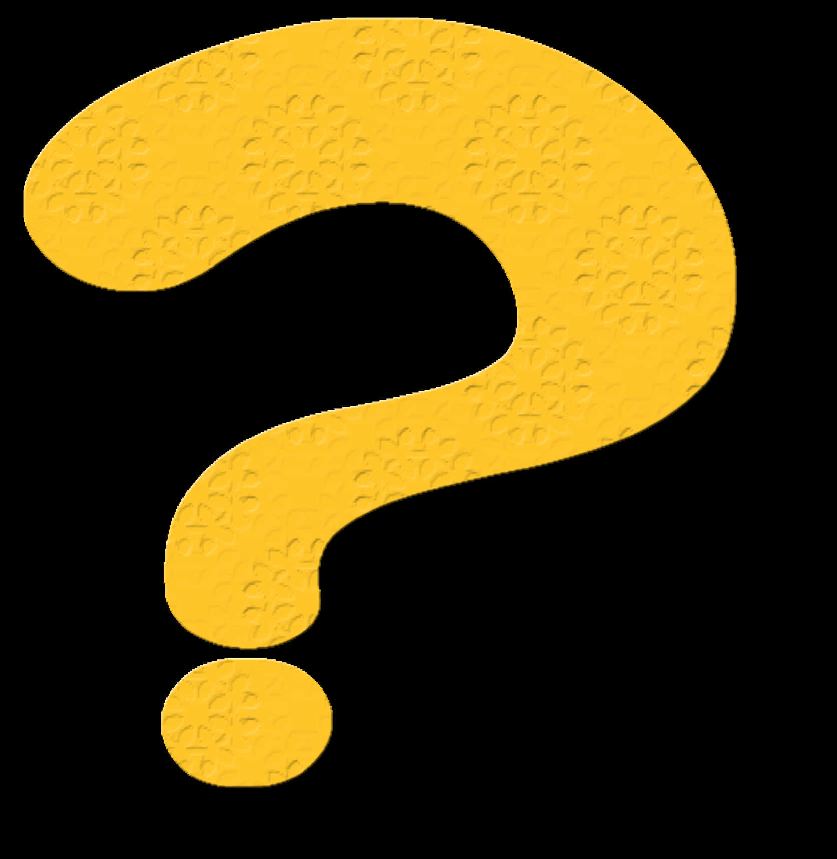 Yellow Textured Question Mark Clipart PNG