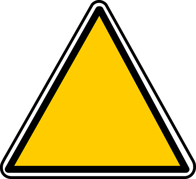 Yellow Triangle Sign Graphic PNG