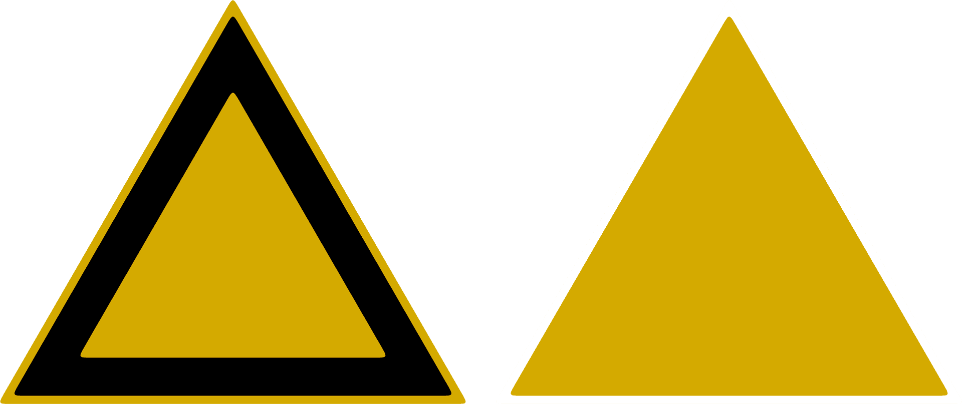 Yellow Triangles Black Border PNG