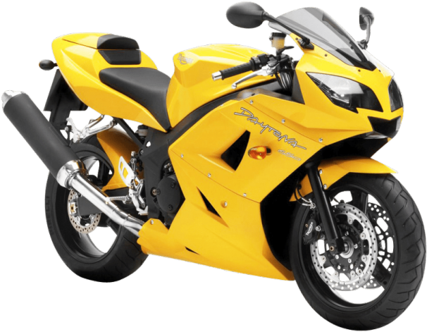 Yellow Triumph Daytona Motorcycle PNG