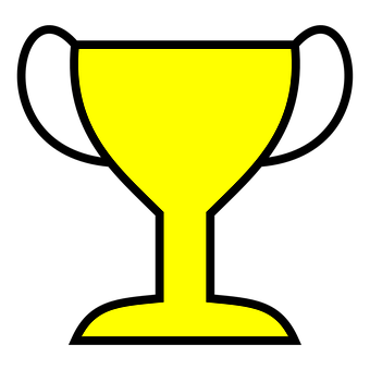 Yellow Trophy Icon Black Background PNG