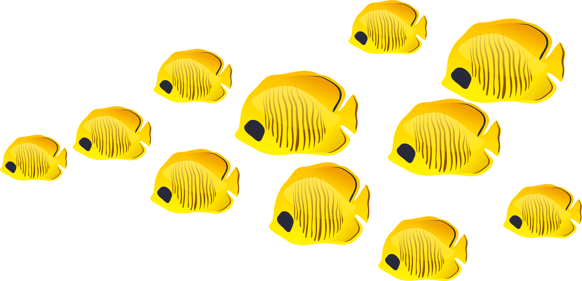 Yellow Tropical Fish Illustration PNG