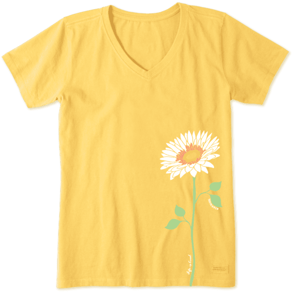 Yellow Tshirtwith Daisy Graphic PNG