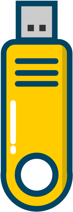 Yellow U S B Flash Drive Vector PNG