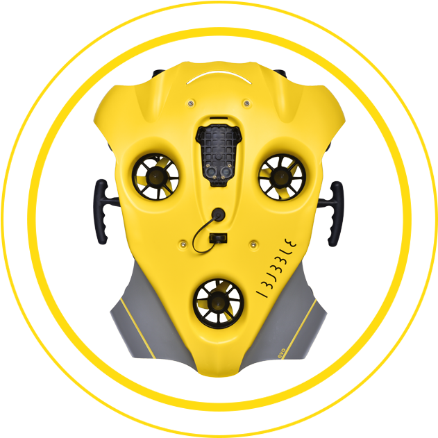 Yellow Underwater R O V Front View PNG