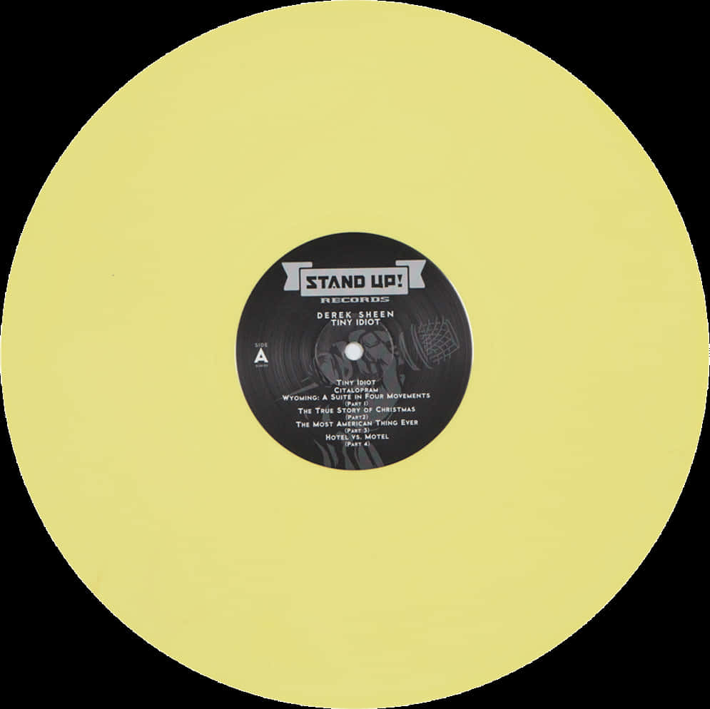 Yellow Vinyl Record PNG