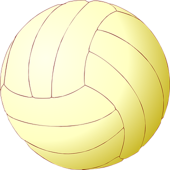 Yellow Volleyball Graphic PNG