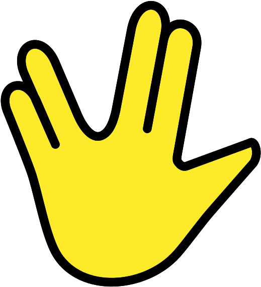 Yellow Vulcan Salute Emoji PNG