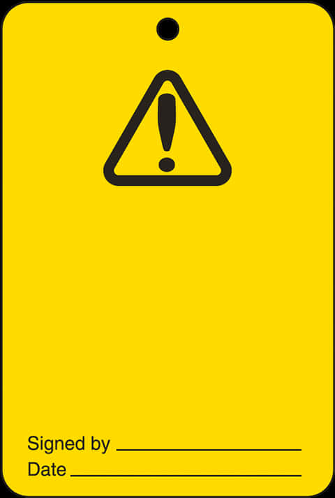 Yellow Warning Tag Exclamation Point PNG