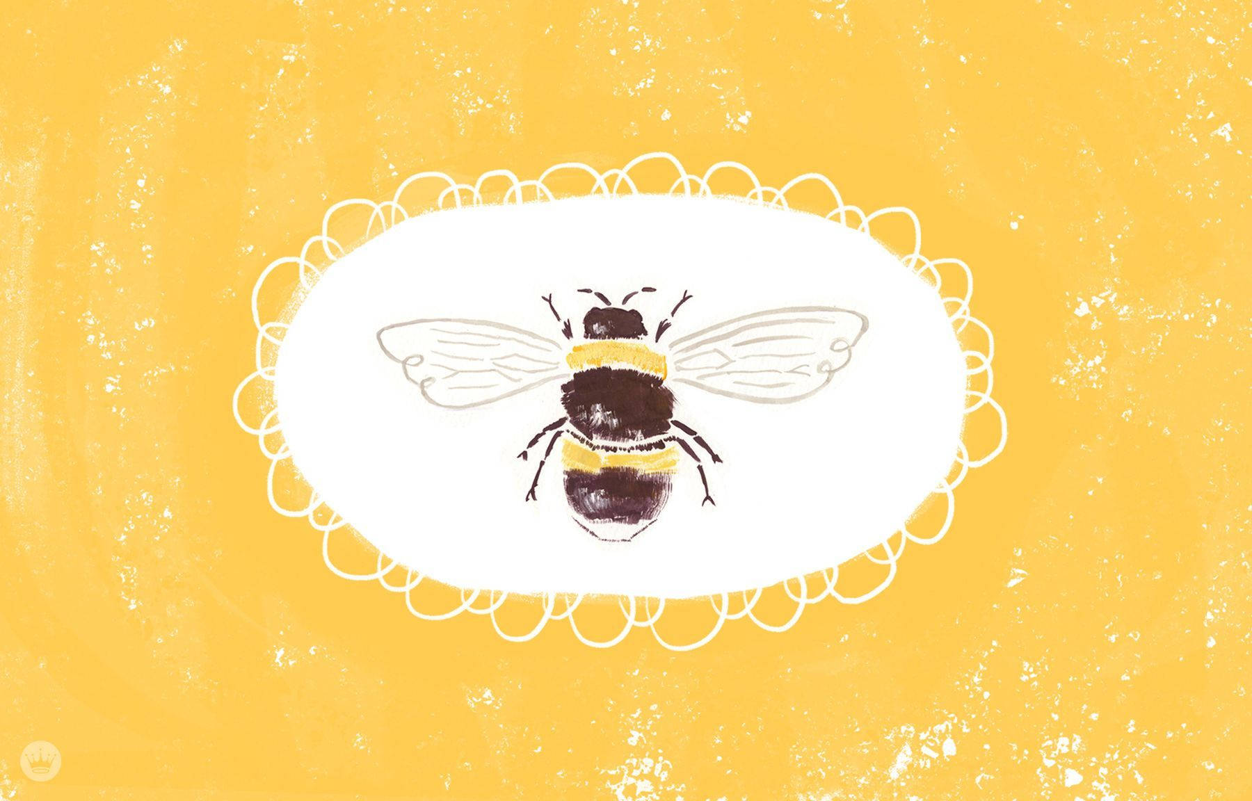 Yellow Watercolor Bumble Bee Wallpaper Wallpaper