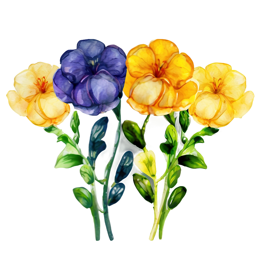 Yellow Watercolor Flowers Png Dyx93 PNG