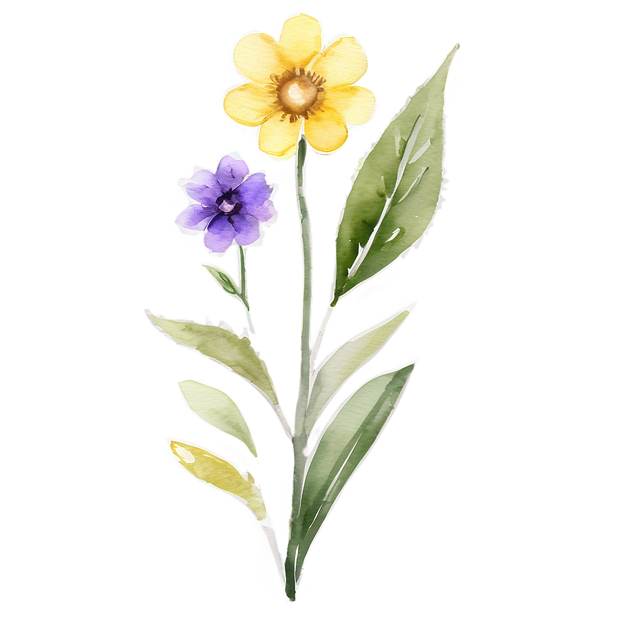 Yellow Watercolor Flowers Png Frx PNG