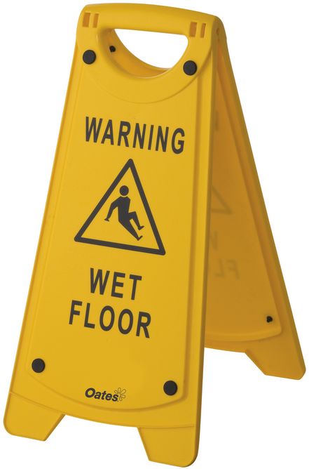 Yellow Wet Floor Sign Warning PNG