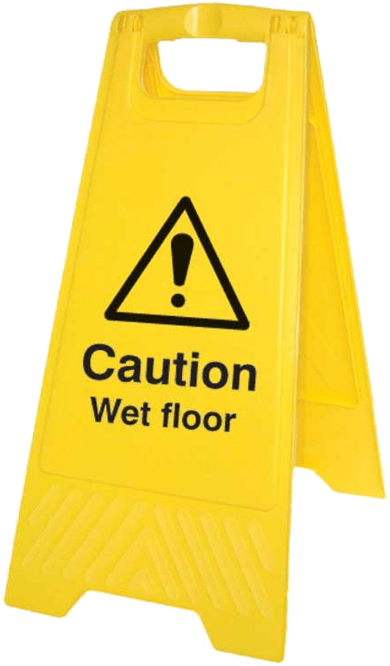 Yellow Wet Floor Sign PNG