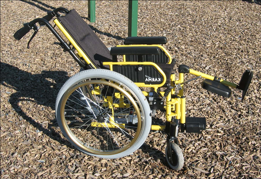 Yellow Wheelchair Outdoor Setting PNG