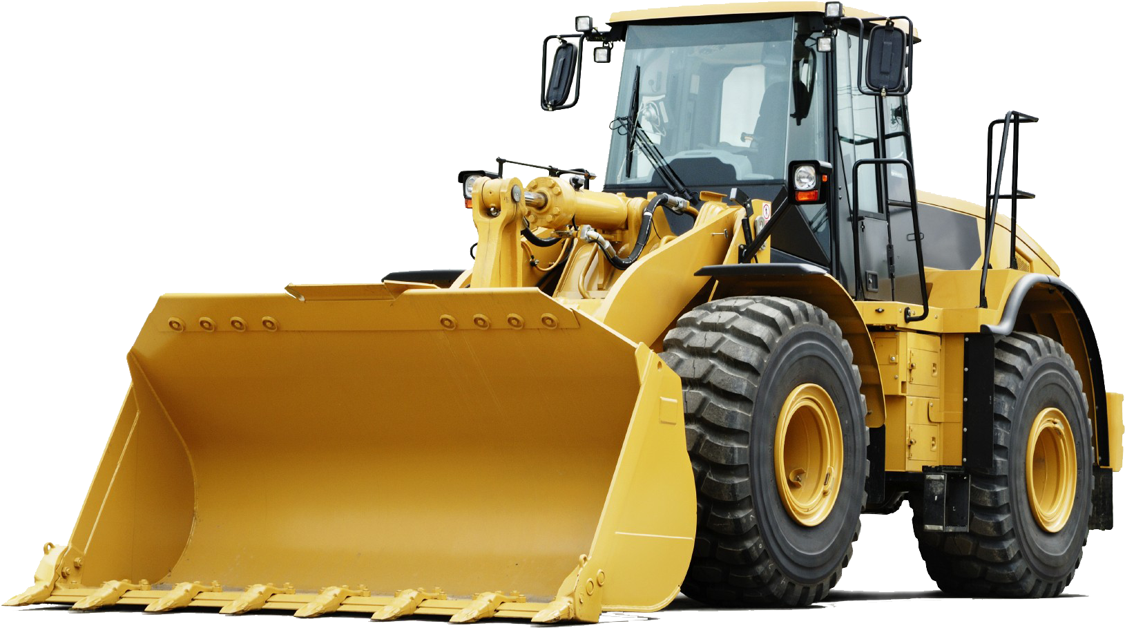 Yellow Wheeled Bulldozer Isolated PNG