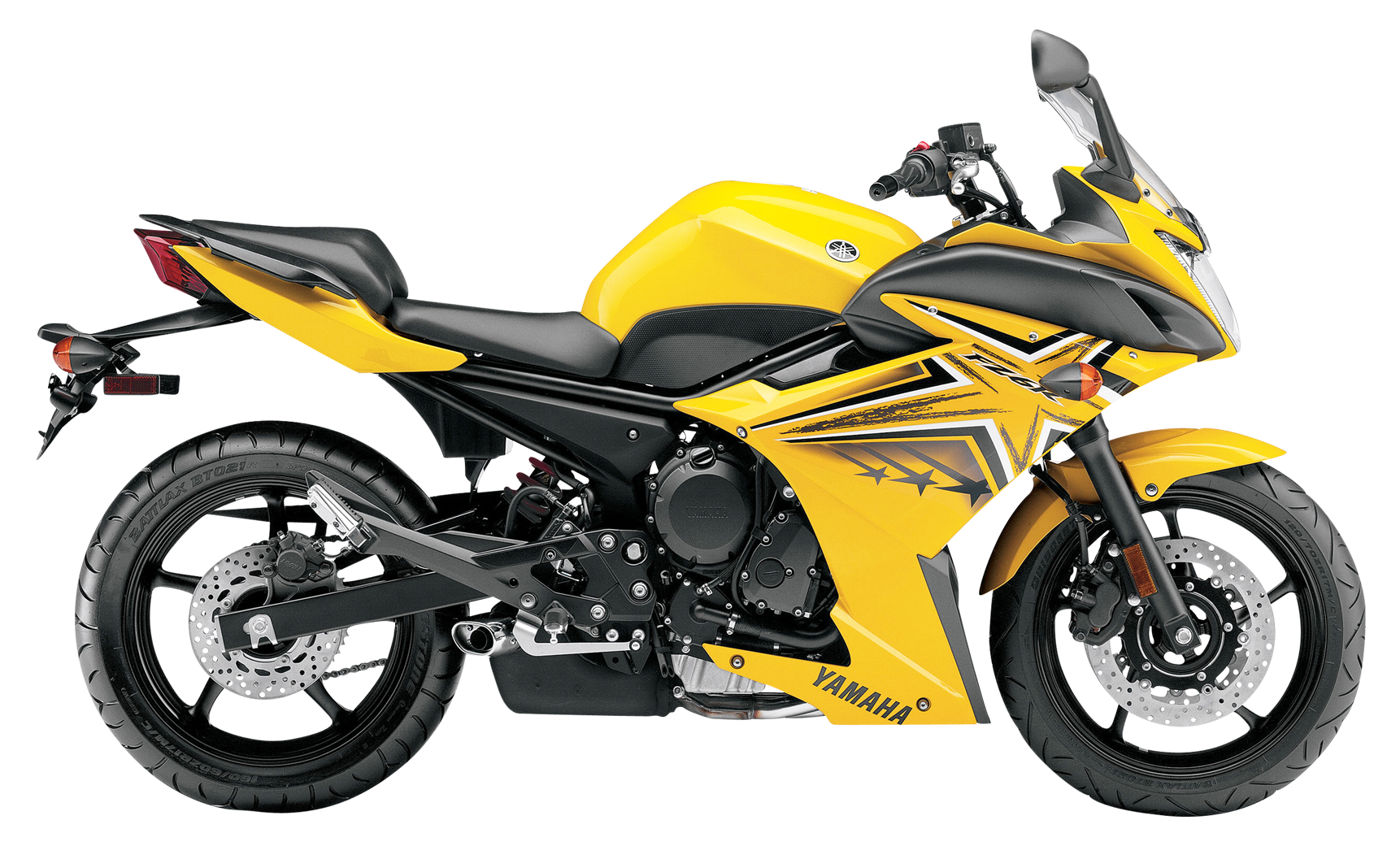 Yellow Yamaha Sportbike Profile PNG
