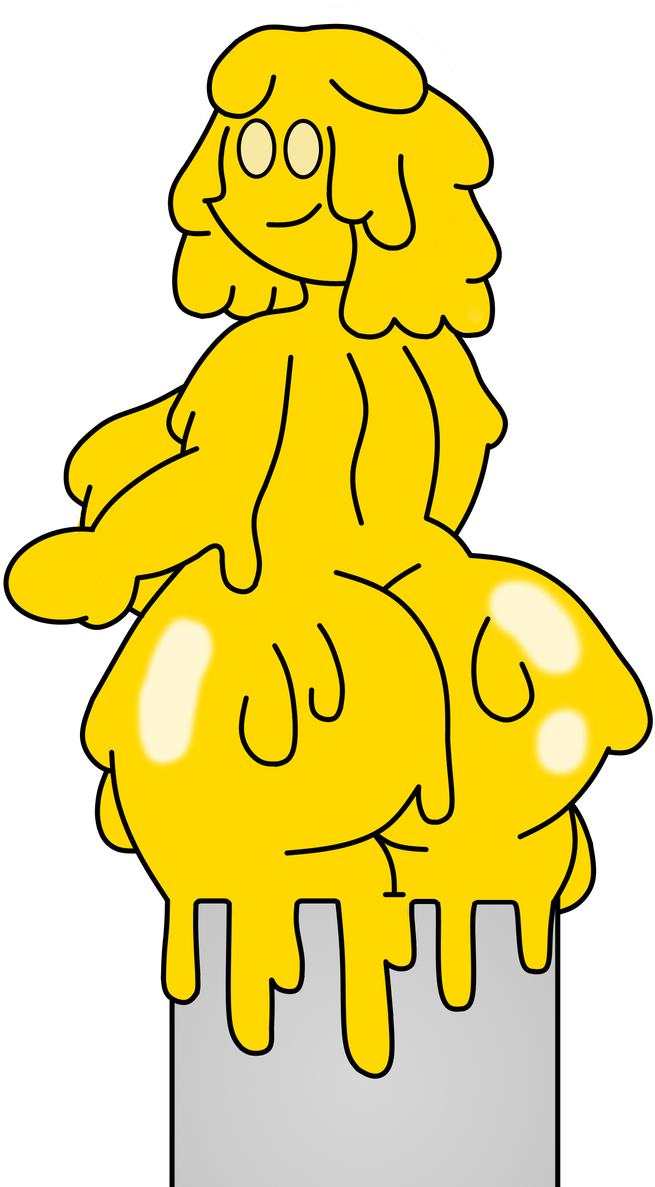 Yellow_ Animated_ Character_ Melting PNG