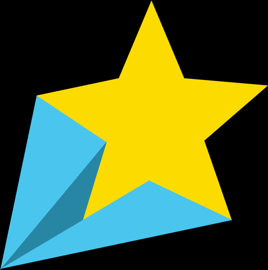 Yellowand Blue Geometric Star PNG
