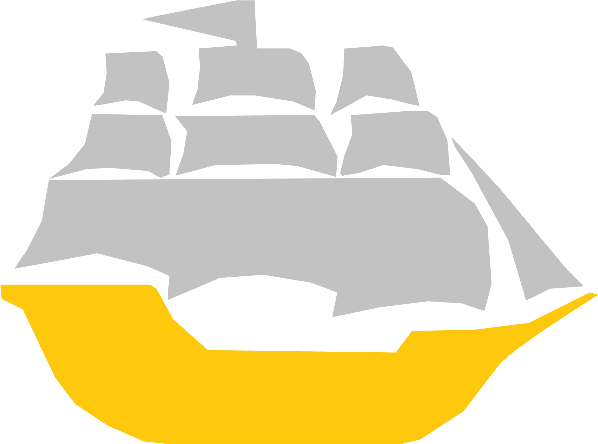 Yellowand Grey Sailboat Graphic PNG