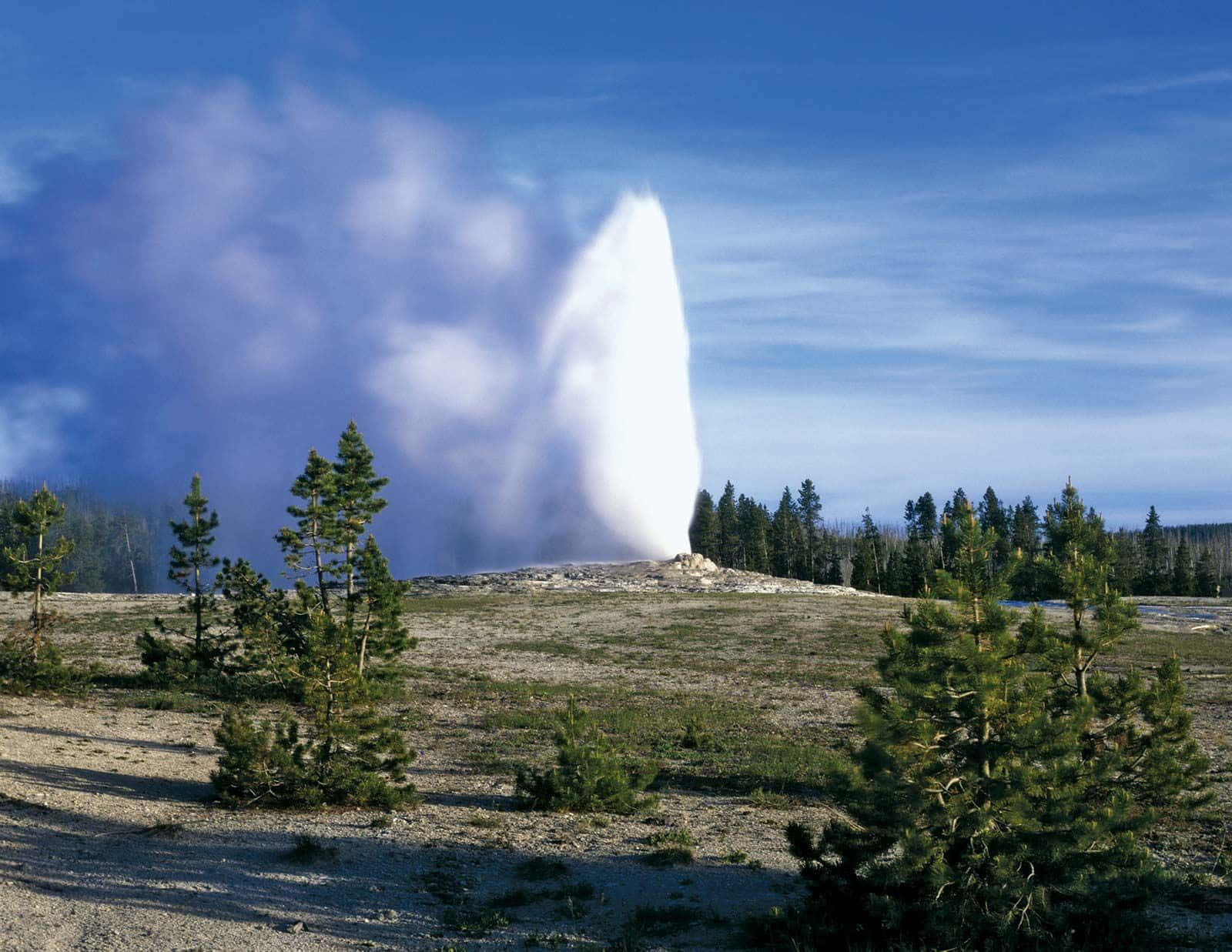 Yellowstone Geyser Splashing Background