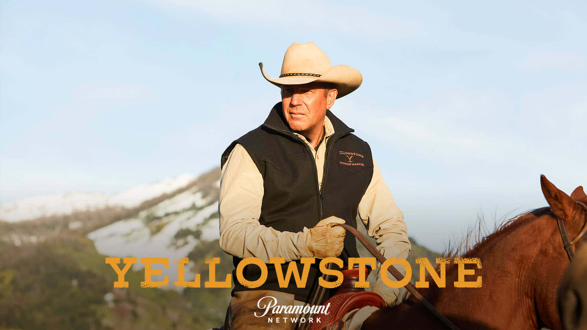 Yellowstone Show Title Poster Kevin Costner Background