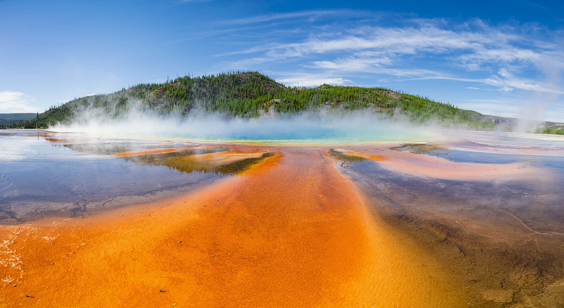 Yellowstone The Grand Prismatic Hot Spring Background
