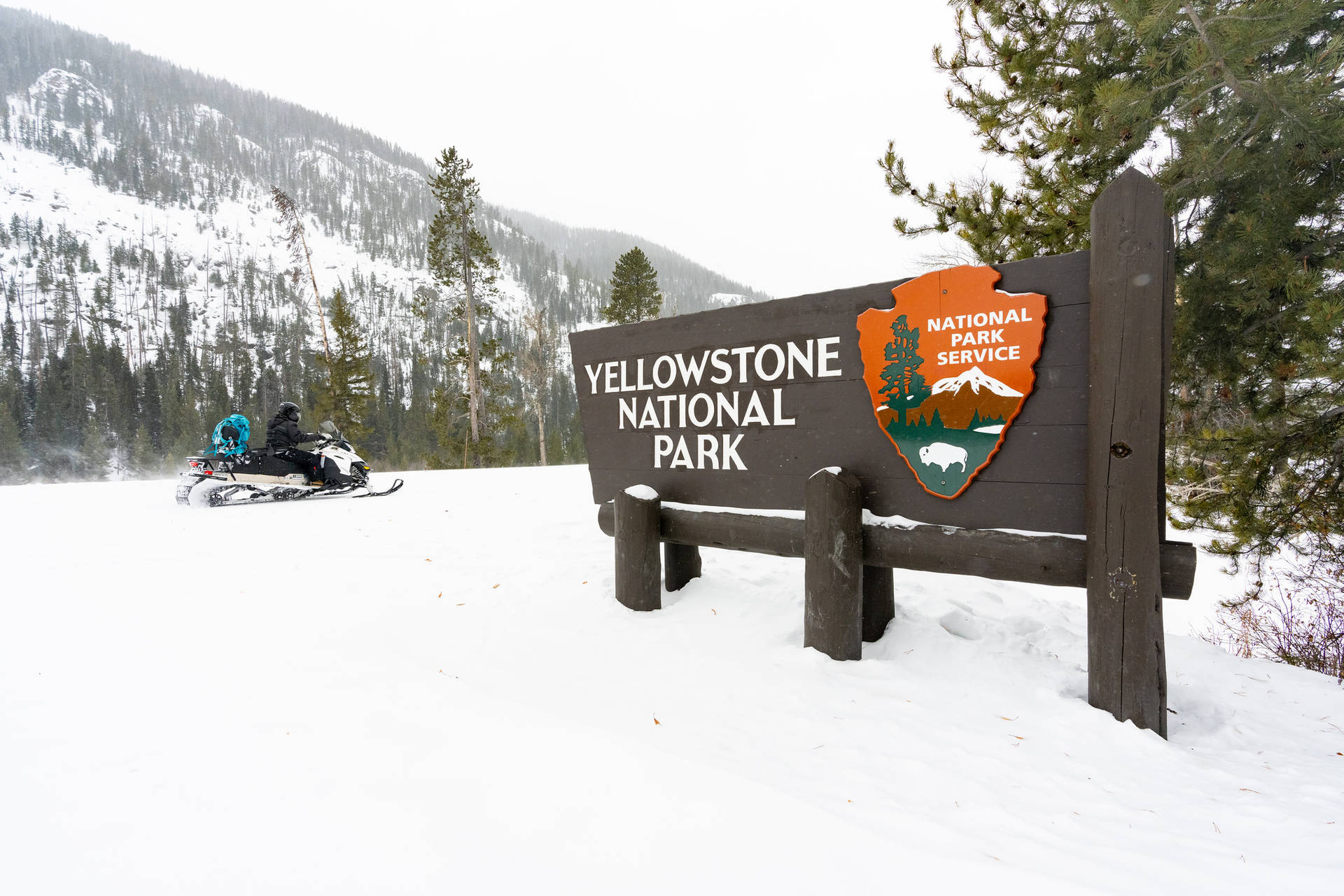 Yellowstone National Park Winter Entrance Wallpaper