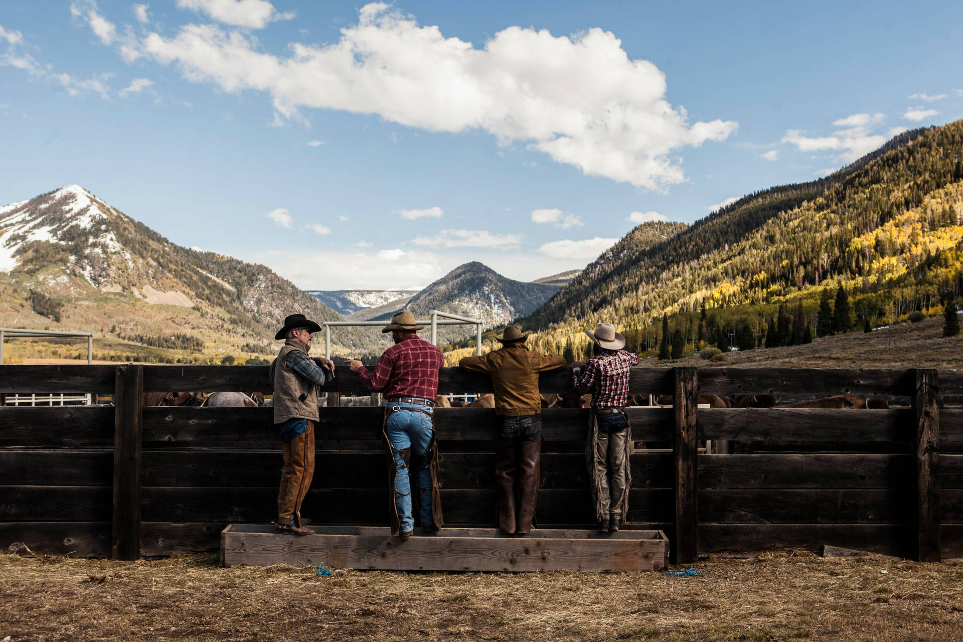 Yellowstone Tv Show Cowboy Landscape Wallpaper