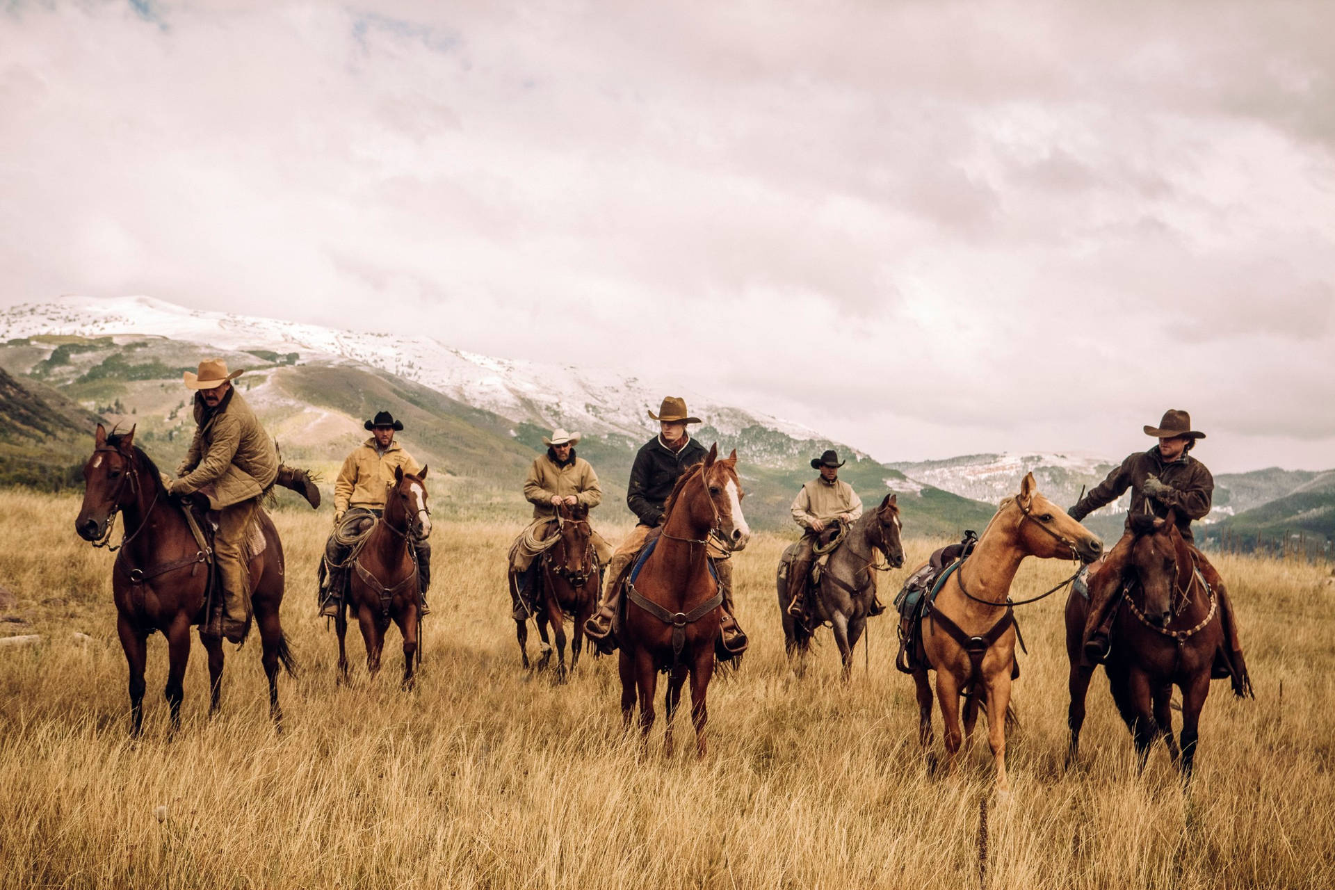 Yellowstone Tv Show Riding Horses Wallpaper