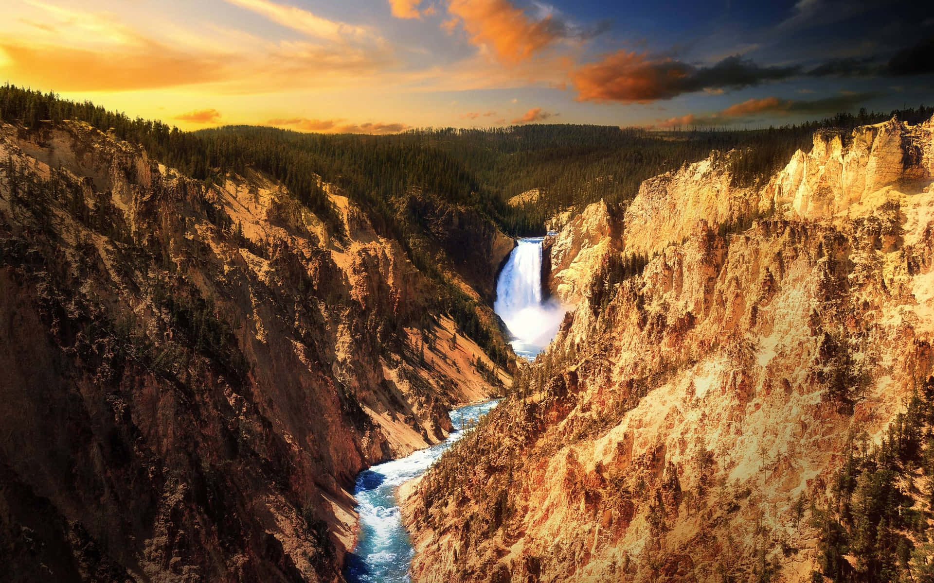 "Spectacular view of bear canyons in Yellowstone National Park" Wallpaper