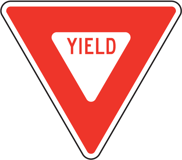 Yield Traffic Sign Redand White PNG