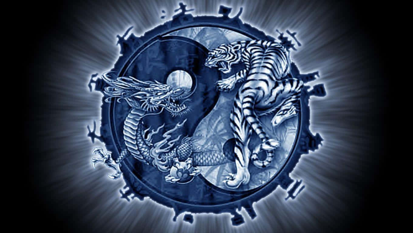 Yin Yang 4k Dragon And Tiger Background