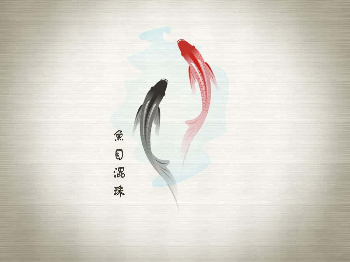Yin Yang Fish Swimming Together in Harmony Wallpaper