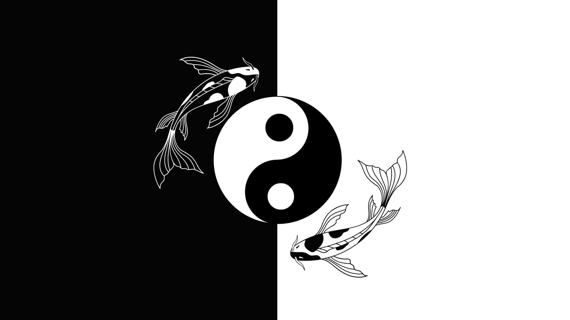 Intricate Yin Yang Fish Symbol Wallpaper