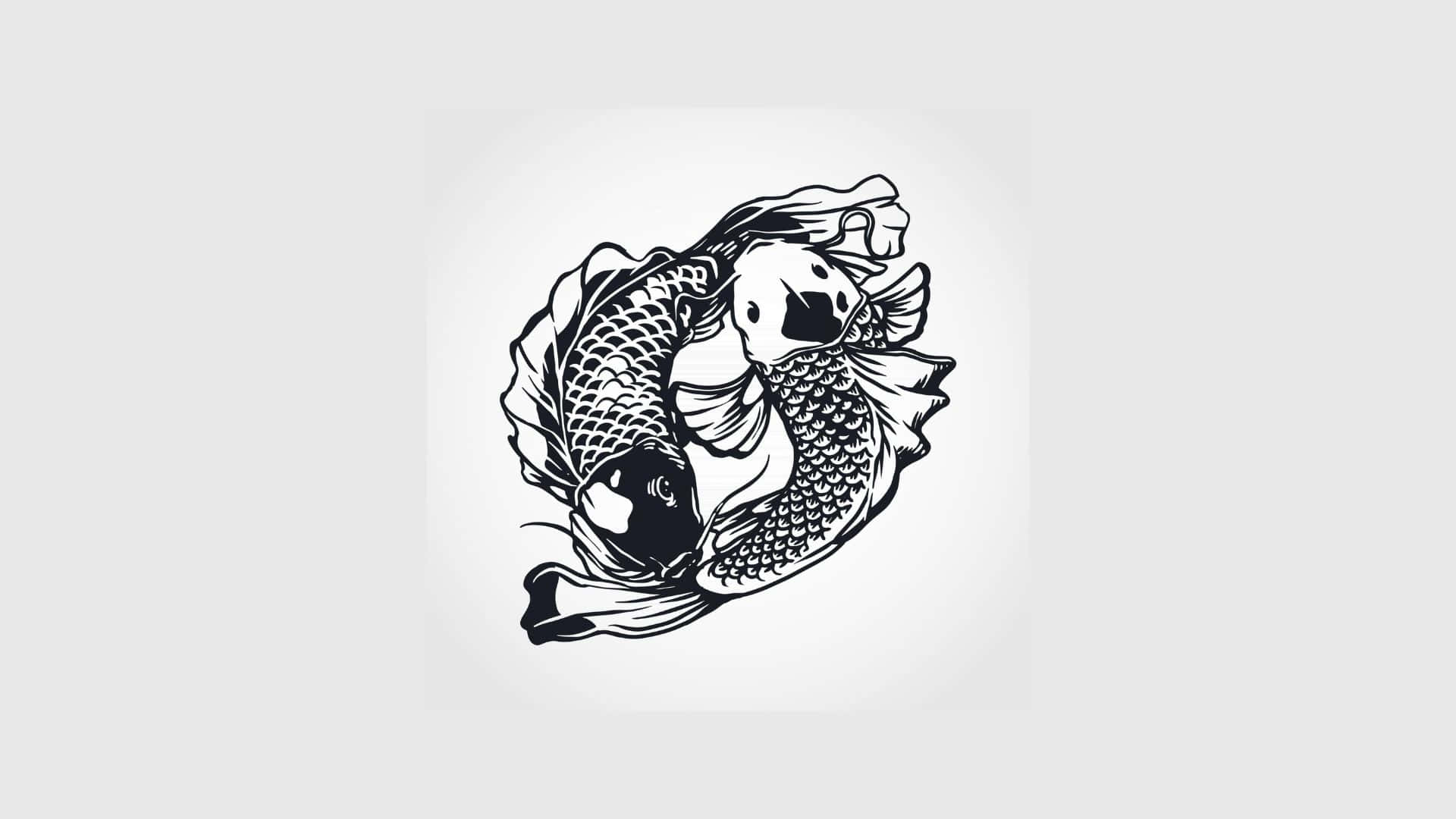 Yin Yang Fish in Harmony Wallpaper