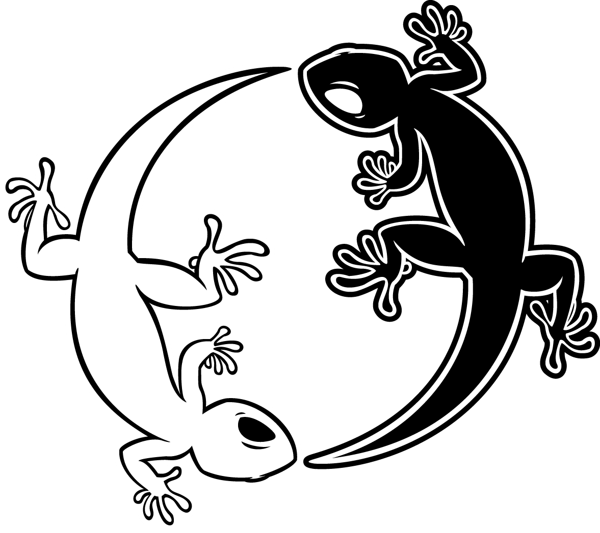 Yin Yang Geckos Artwork PNG