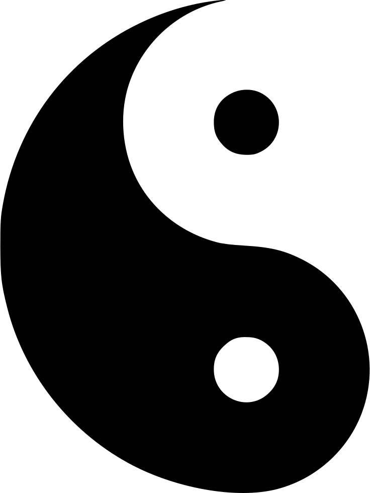 Yin Yang Symbol Black White Balance PNG