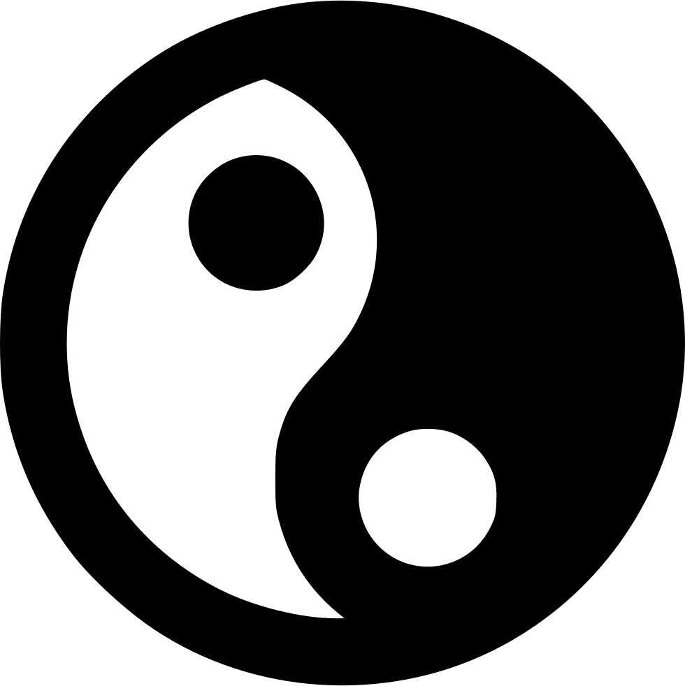 Yin Yang Symbol Black White PNG