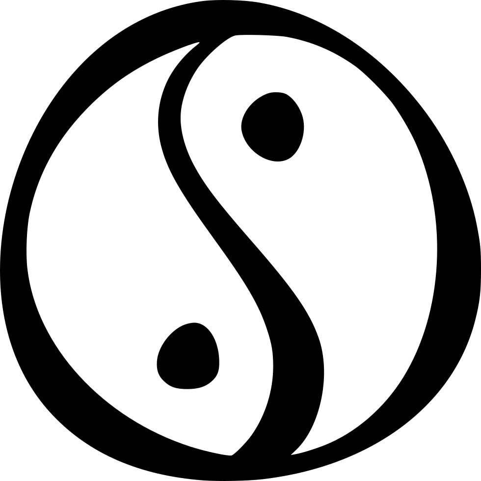 Yin Yang Symbol Black White PNG