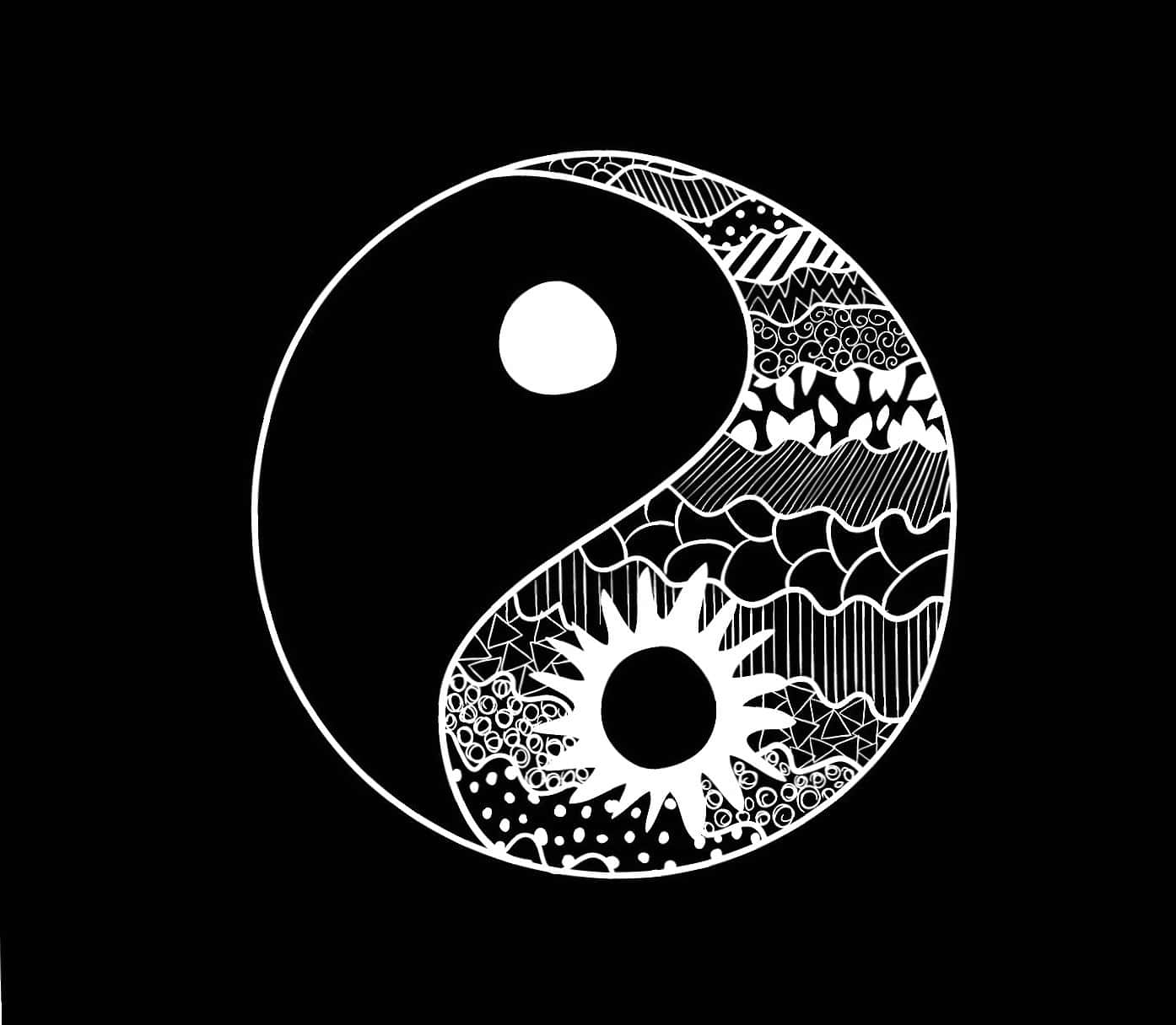 Unsímbolo De Yin Yang Que Representa El Equilibrio Y La Coexistencia.