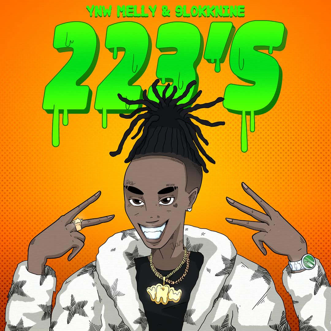 YNW Melly Animated: A Vibrant Cartoon Illustration of the Rising Hip-hop Star Wallpaper