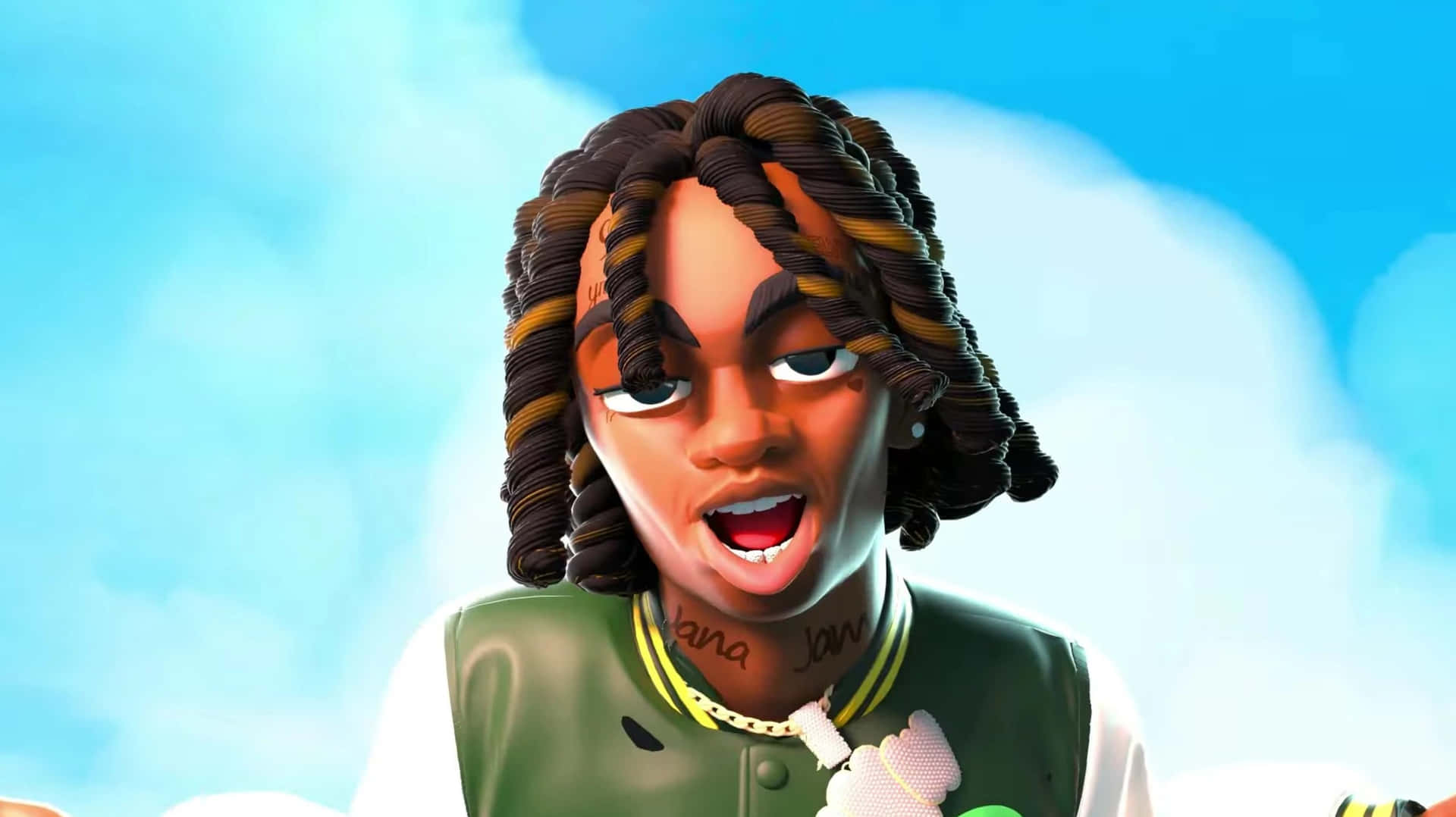 Vibrant YNW Melly Cartoon Artwork Wallpaper