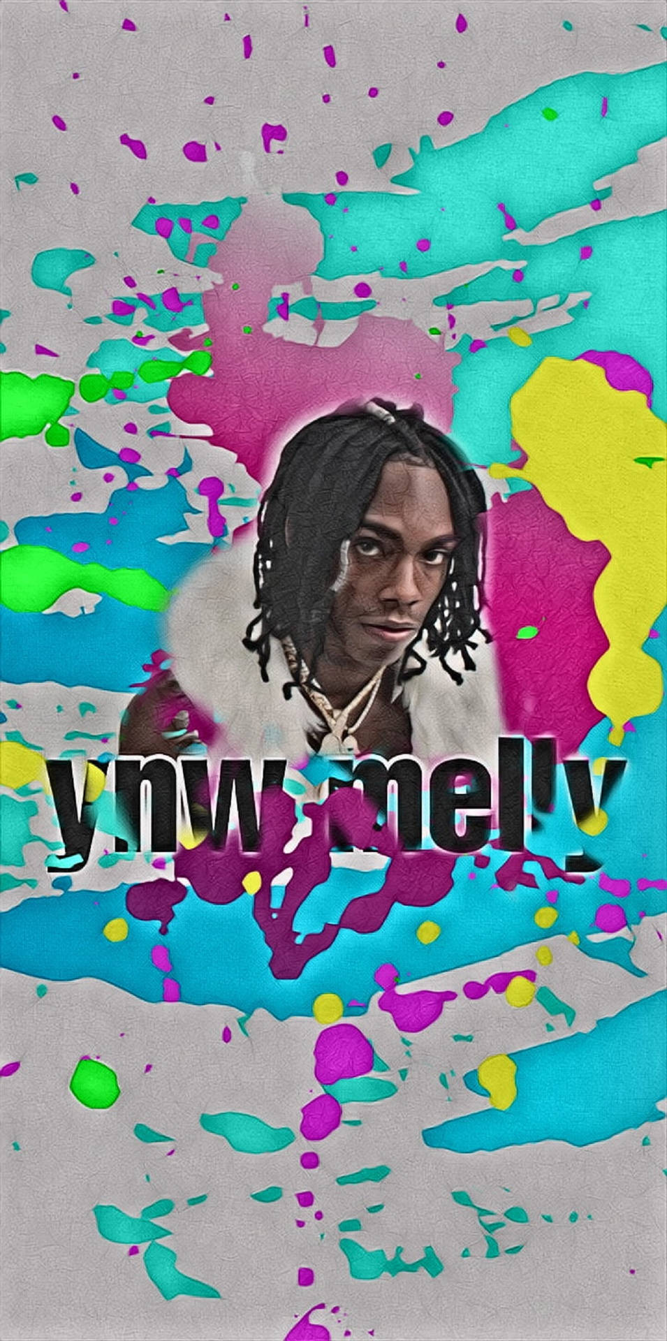 YNW Melly Neon Abstract Wallpaper