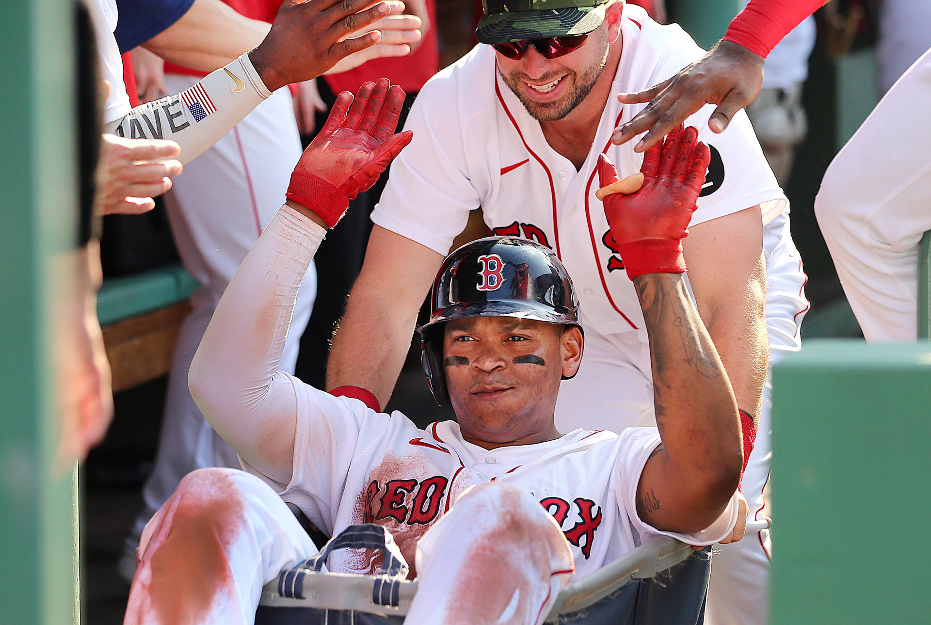 Yoan Moncada med Red Sox holdkammerater tapet Wallpaper