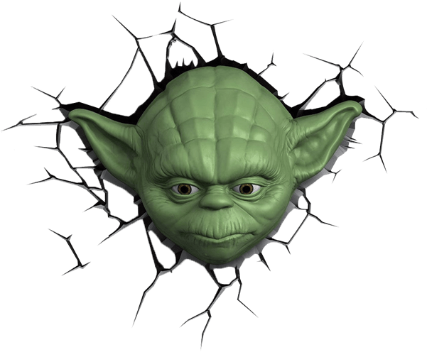 Yoda Breaking Through Wall PNG