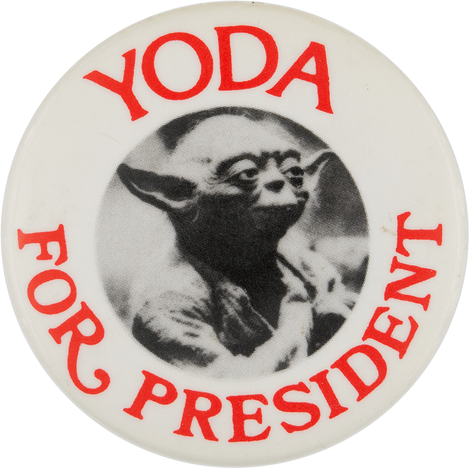 Yoda For President Button PNG