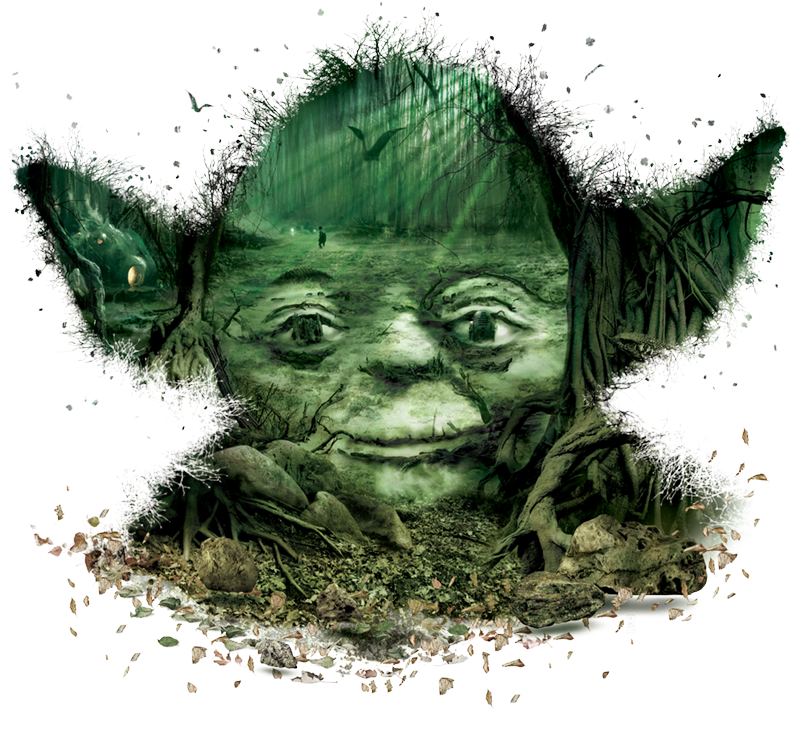 Yoda Forest Illusion Artwork PNG