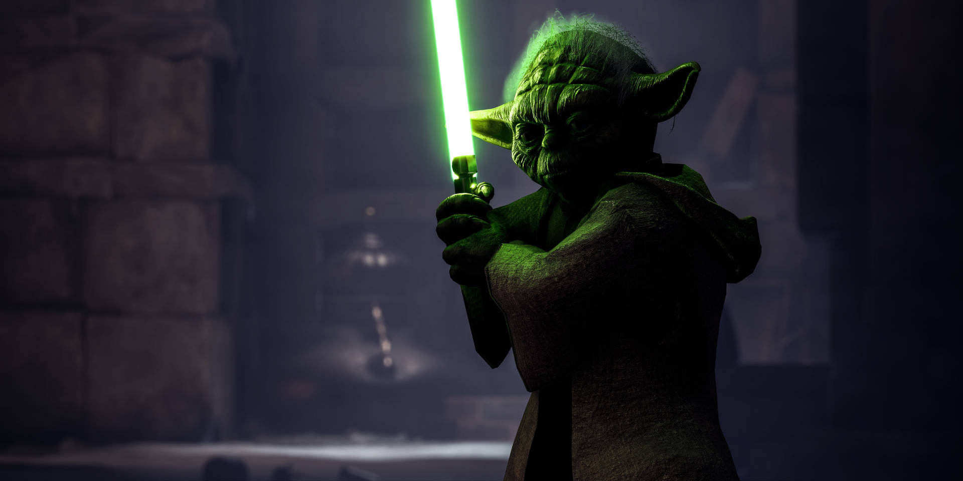 Yoda Green Lightsaber 3840 x 2160 Star Wars Wallpaper