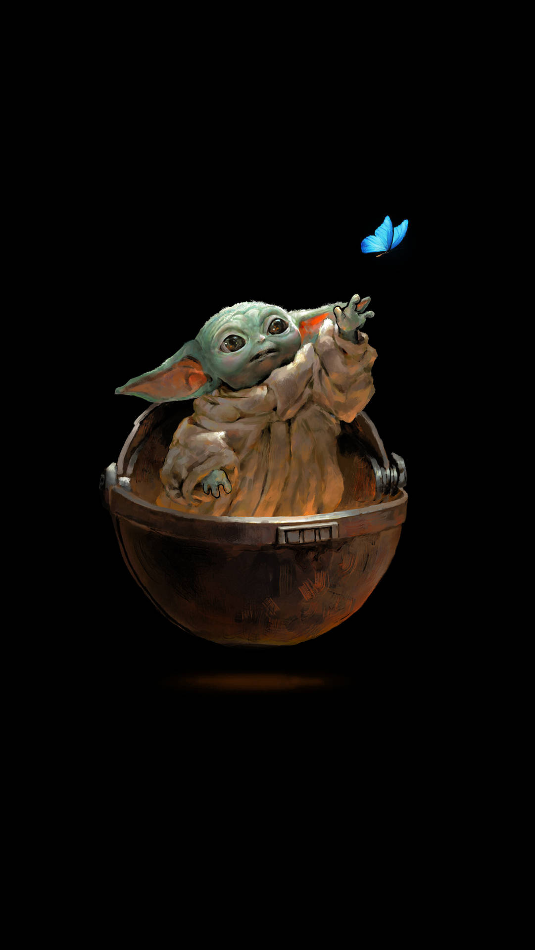 Yoda In Bowl-shaped Space Craft Wallpaper